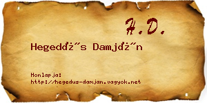 Hegedűs Damján névjegykártya